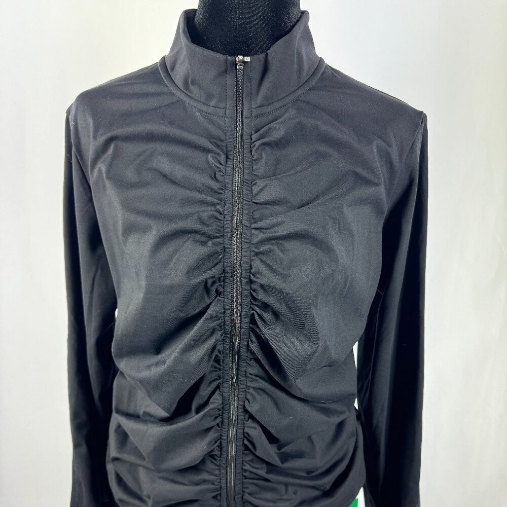 Halara Zip Front Ruched Cropped Thumb Hole Jacket - XL